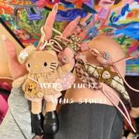 粉棕毛衣长腿kt挂件