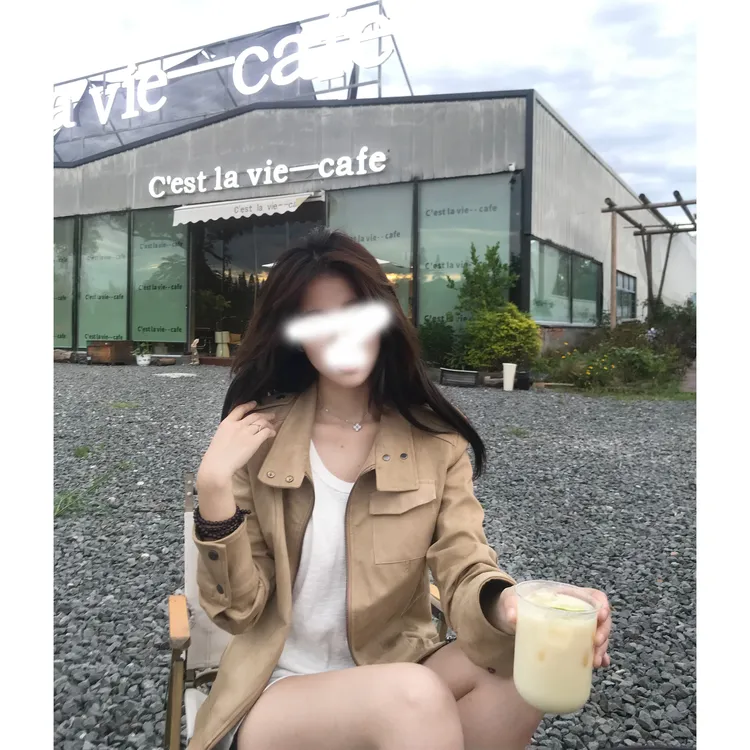【曼城旧事】美式复古短款夹克外套女秋冬百搭休闲卡其色韩版风衣女