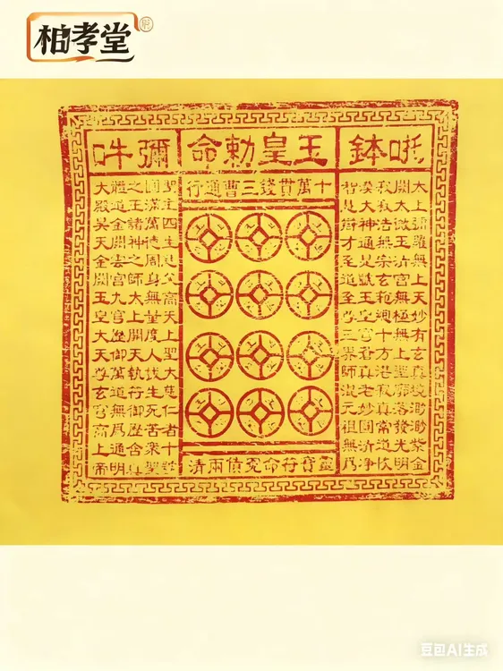 手工印制玉皇通宝钱特殊节日看望亲人万贯金钱灵宝黄纸祈福玉皇钱