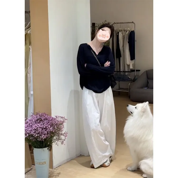 慵懒风简约套装女洋气显瘦上衣2025超火穿搭早秋新款休闲阔腿裤