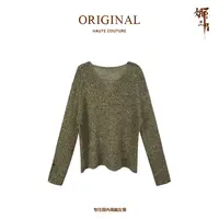 娜三月【羊绒】复古轻奢时尚手工钩纱软糯绵羊毛毛衣YM0016