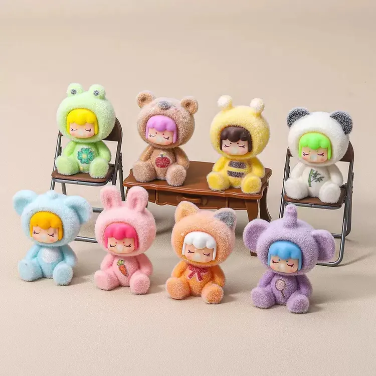 【直播间代拆】植绒吹泡泡小女孩萌粒DIY树脂饰品配件摆件