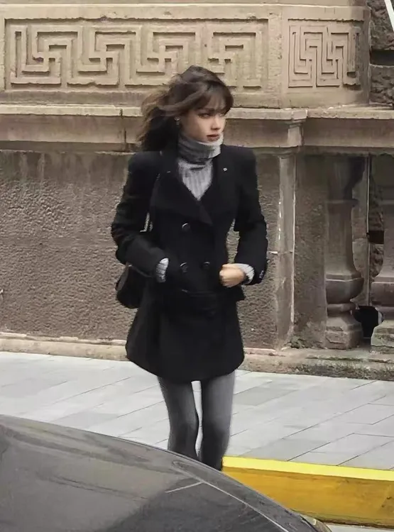 ranran同款设计感气质毛呢外套古早留洋千金极简外套大衣