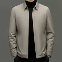 男士纯色商务行政翻领工装百搭休闲加厚棉服夹克外套/2658