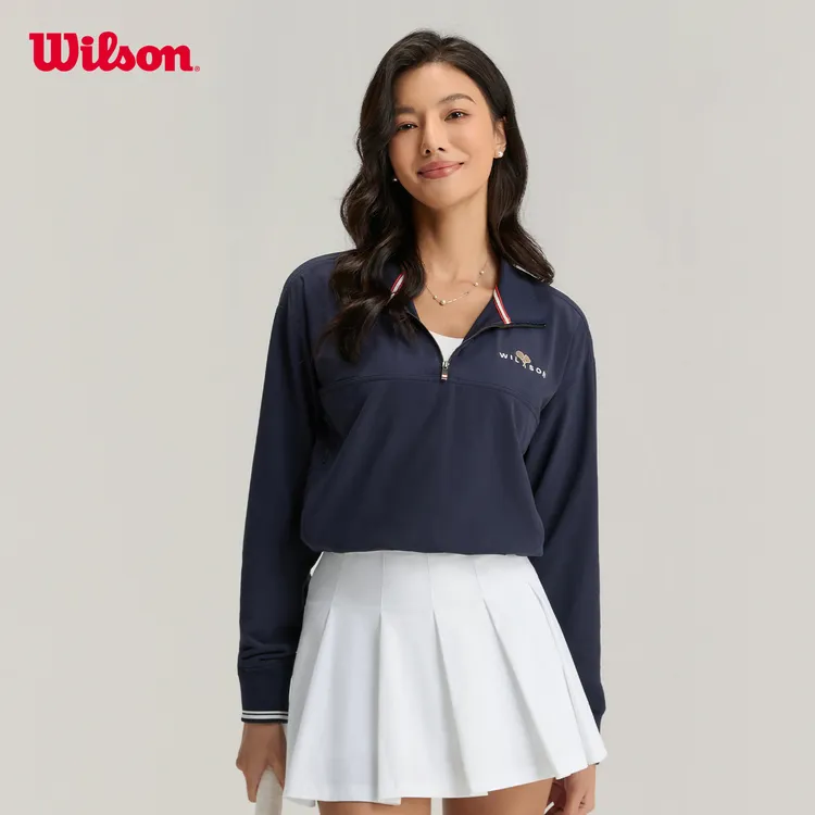 Wilson威尔胜官方流光风女士DAVENPORT半拉链梭织外套WW00210