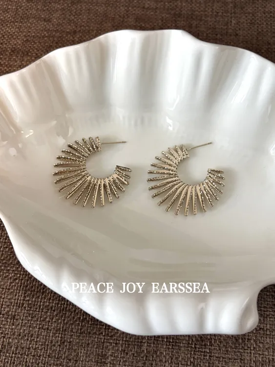 合金耳饰 《希腊神话》时髦中古太阳花耳环女小众设计高级耳饰耳钉