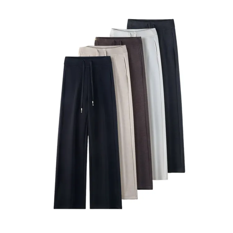 B门店5&9/9！热力休闲裤」桑蚕丝羊毛混纺加绒加厚直筒阔腿裤C24748