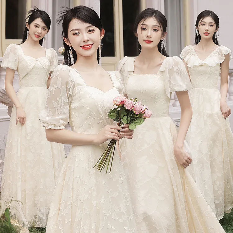 伴娘服2025新款香槟色高级感婚礼姐妹团礼服裙演出服女长款春秋季