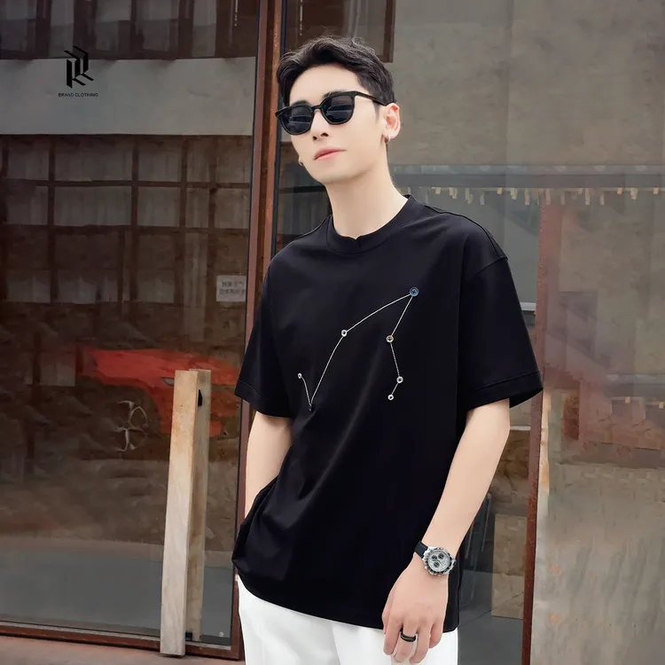 RHETT KELLEY 25ss『冰氨纤维』冰感棉手工DIY北斗星休闲短袖T恤男