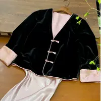 【倩兮】（正肩-正反两穿）V领秋季丝绒新中式女士小外套 上衣中国风
