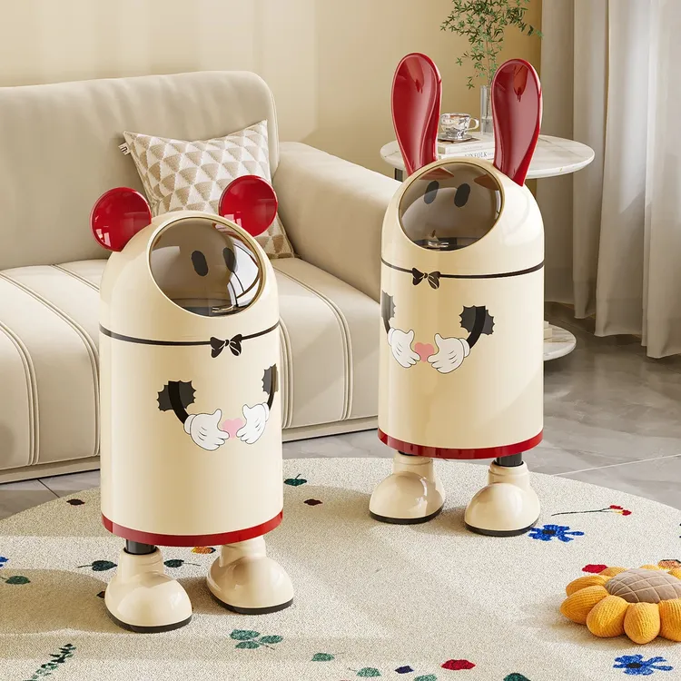 奇喵高颜值创意米奇卧室卫生间垃圾桶大容量翻盖可爱客厅垃圾桶