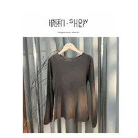 SHOW HER【鱼骨纹】''100美丽诺羊M''毛衣针织时尚休闲长袖一字领