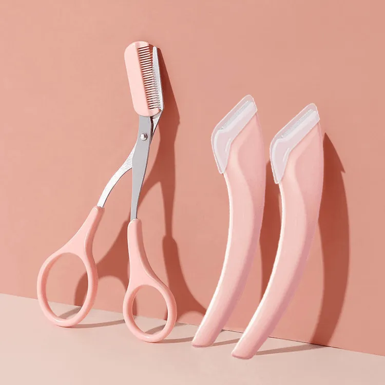 【新人福利】安全防护型修眉刀带梳眉剪新型弯月刮眉刀剪新手适用