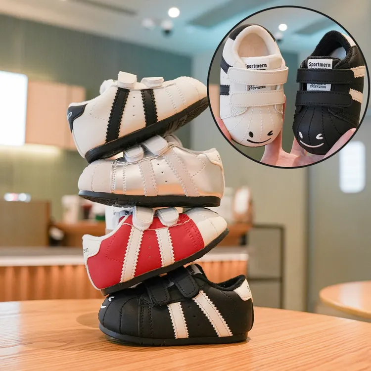 Sportmern宝宝鞋子秋冬加绒保暖板鞋婴幼儿软底学步鞋防滑耐磨鞋