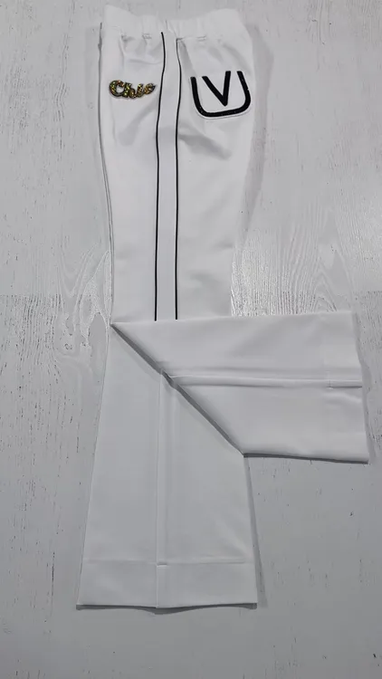 新款明兜挤牙佳木斯健身操修身时尚百搭白色裤子罗马棉高弹