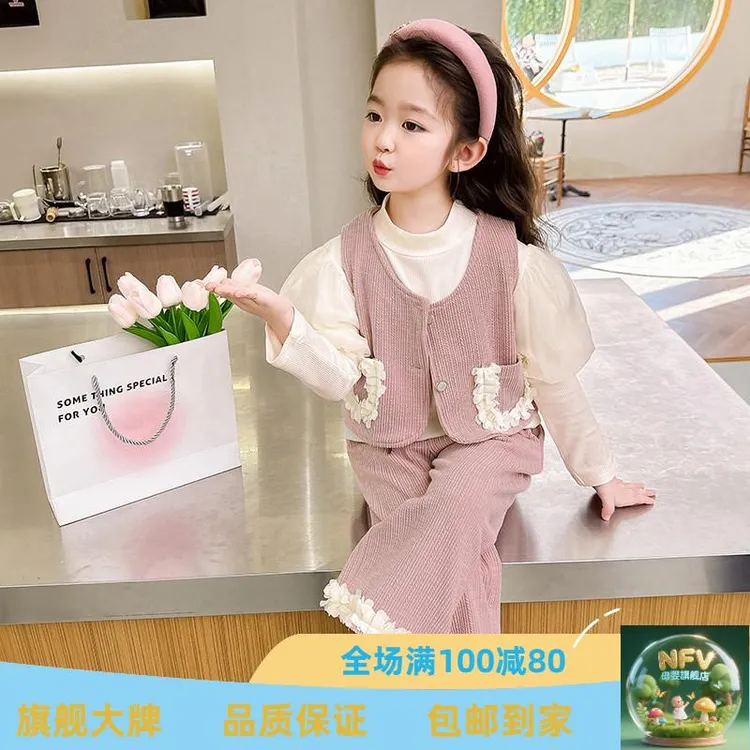 2025新款女童套装春装儿童装春秋季小香风时韩版长袖碎花宝宝套装