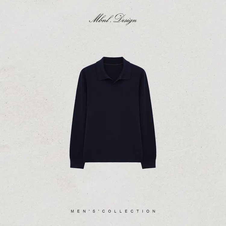 MBNL-F「Espresso」秦磊男装羊毛混纺V型翻领Polo衫LL-WSY1186