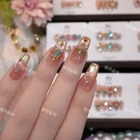 敦煌-美甲店手工穿戴甲-钻石店-可重复佩戴-掉钻包补-10片
