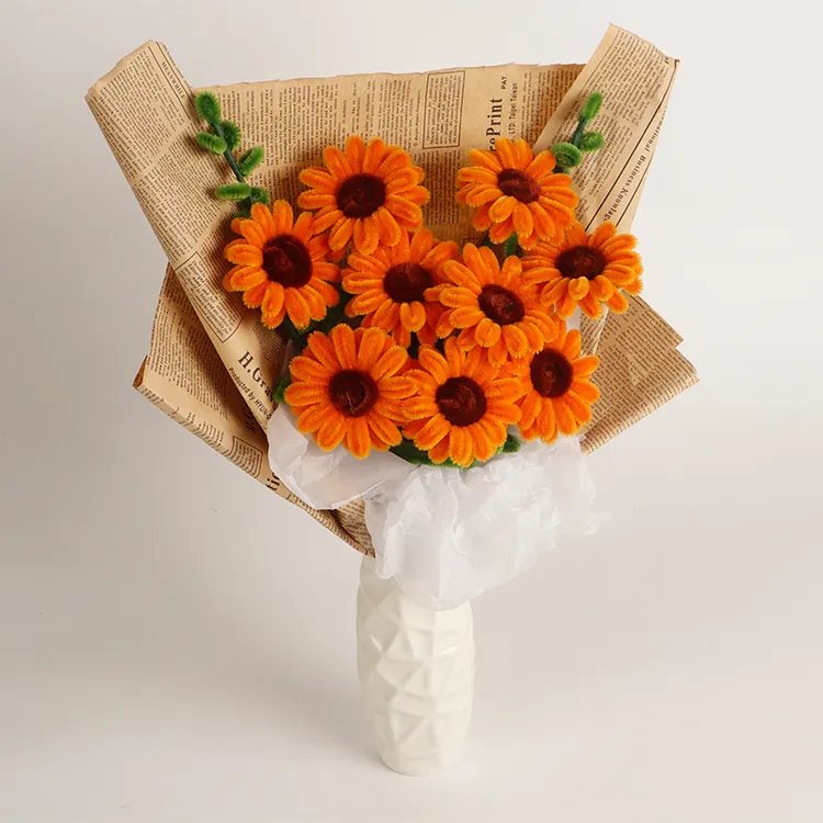 3岁以上儿童玩具毛根扭扭棒向日葵摆件手工DIY产品创意用品材料包