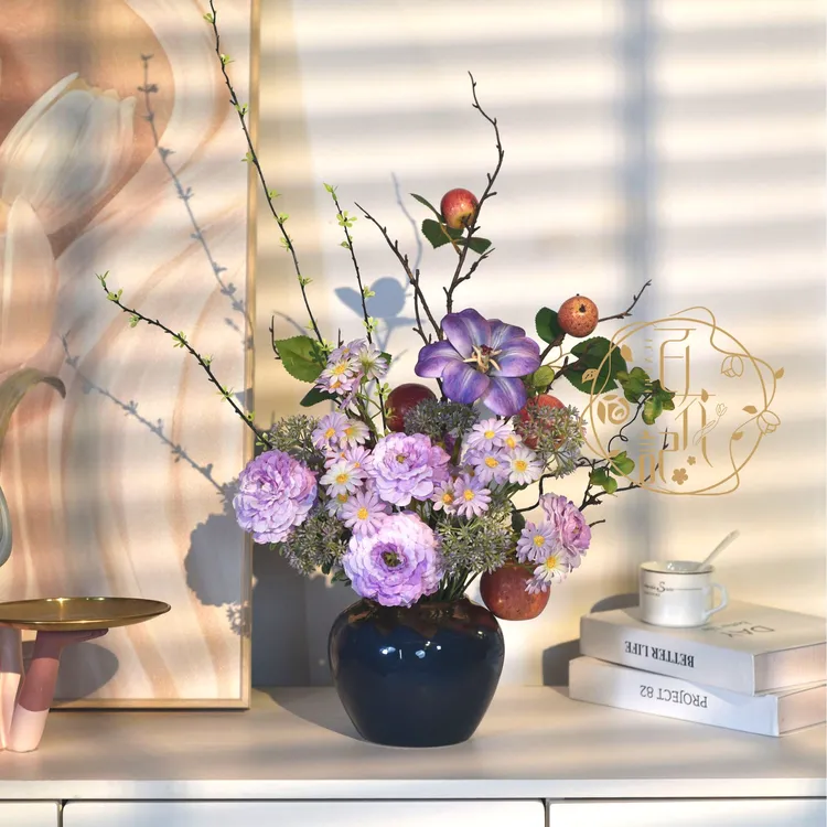《紫韵》原创仿真花家居装饰品摆件客厅摆设假花餐桌室内花艺
