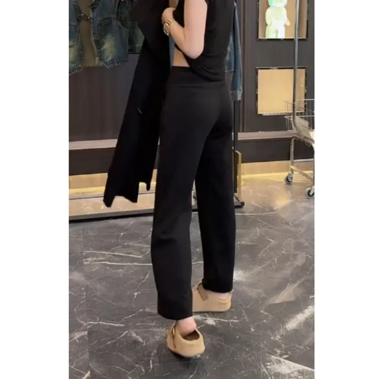 2025早秋新款高腰显瘦大码阔腿百搭休闲裤