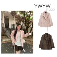 【YWYW25F/W】秋季韩版温柔风百搭翻领宽松西装外套5539