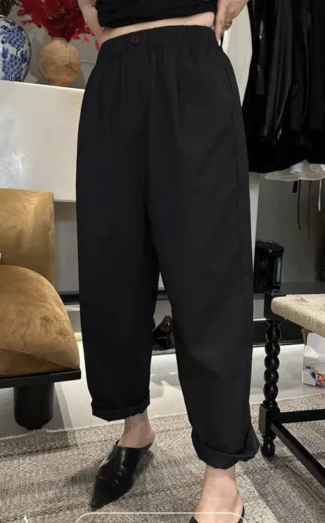 《传奇面膜抗皱裤》79109夏季休闲裤舒适百搭薄款宽松垂感面料女裤