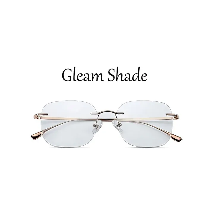 格影Gleam Shade β钛无框超轻减龄时尚平光镜男女同款素颜神器019