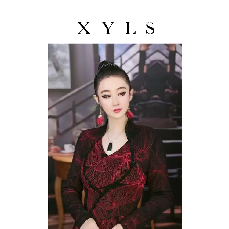 加绒弹力网纱连衣裙秋冬T007032