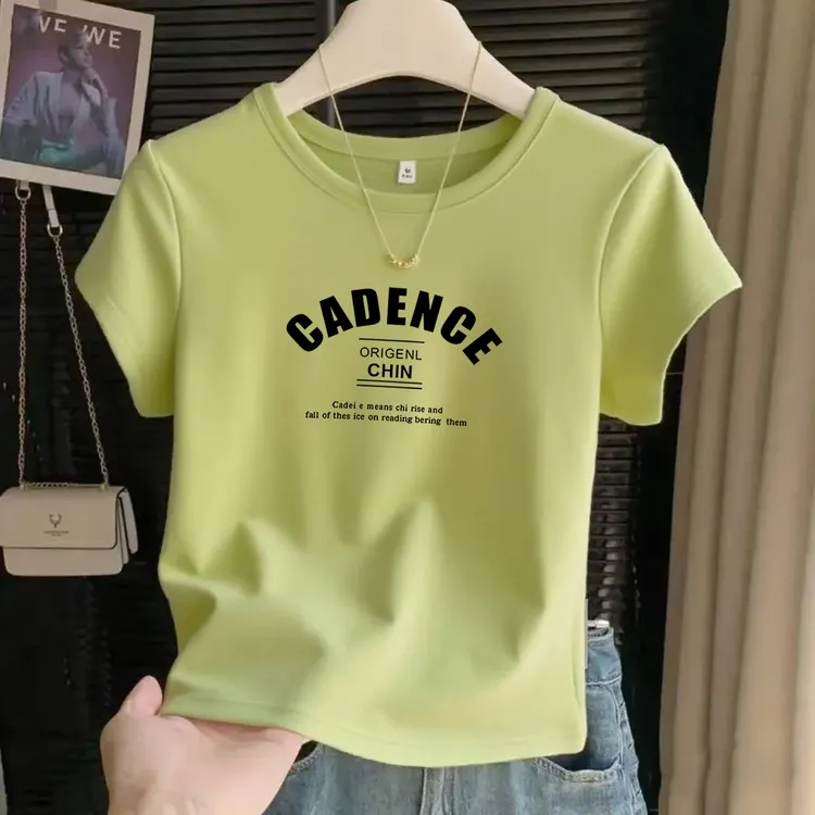 女装禅意仙气飘飘短款上衣女t纯欲慵懒风衣服基础款圆领短袖t恤女