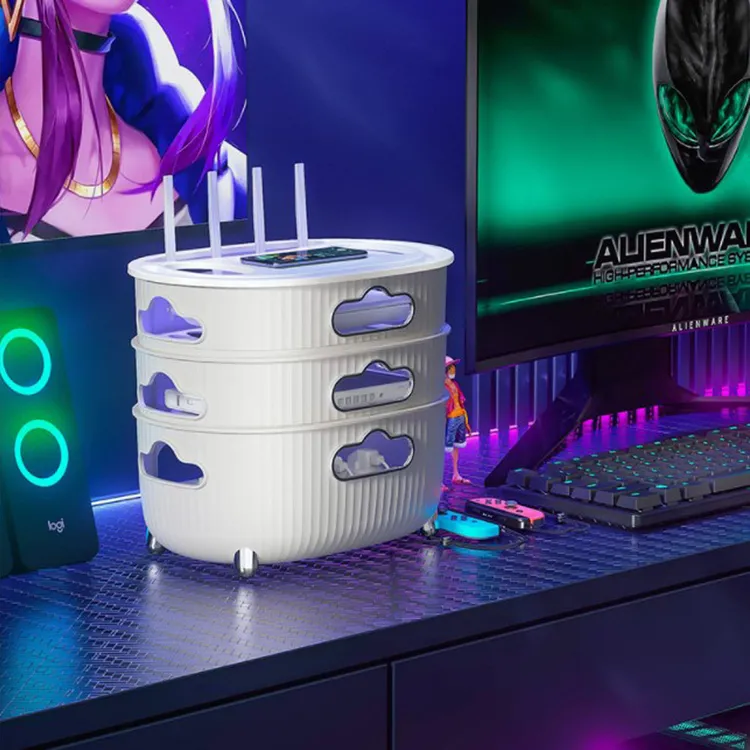 wifi路由器收纳盒光猫无线电视机顶盒置物架电线插座整理神器收纳