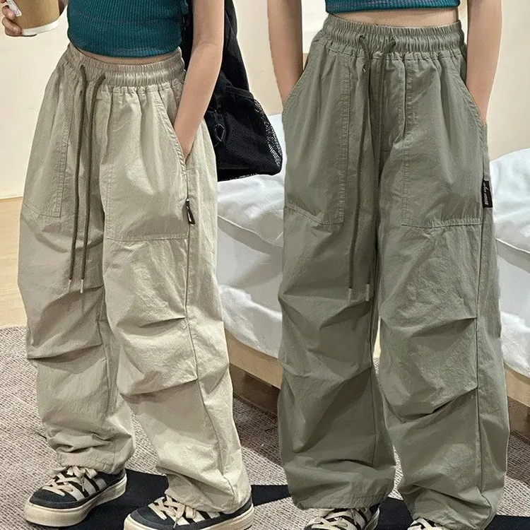 2025新款女童夏季薄款休闲防蚊裤洋气宽松长裤空调裤女童工装裤