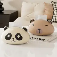 橱明星卡皮巴拉纸巾盒家用可爱卡通熊猫磁吸抽纸盒加厚纸巾收纳盒