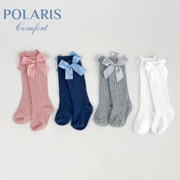 POLARIS | 漂亮的袜袜 | 百搭四季适用女宝蝴蝶结中筒袜