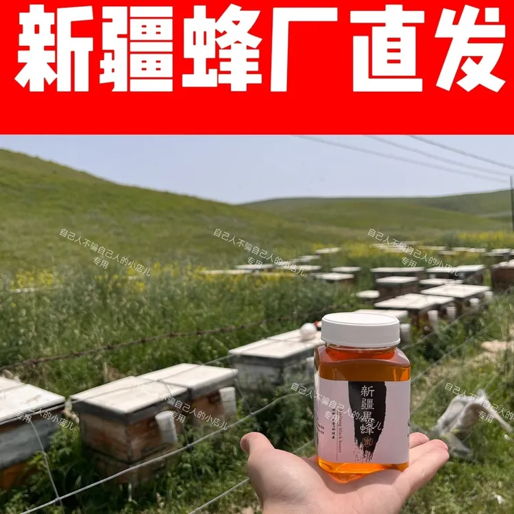 蜂蜜 新疆黑蜜天山黑蜂土花蜜产地蜂蜜蜂农直发成熟封盖蜜