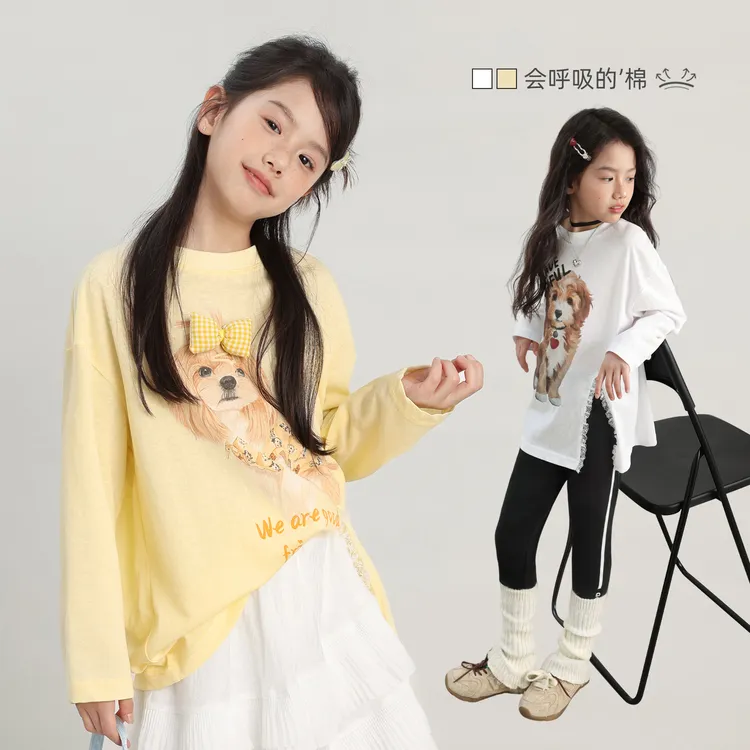 NORNOR陈大猪女童长袖t恤儿童早秋上衣女大童洋气薄款NL570018