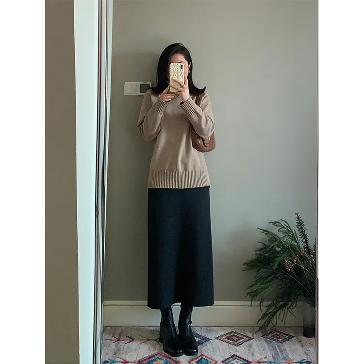 【现货款】花总吖【醋酸羊毛欧尼半裙】秋冬新款高腰半身裙R425G19648