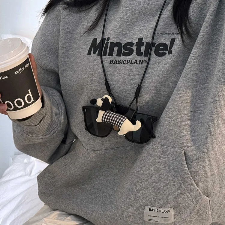 ins风格纹腊肠狗眼镜链便携挂绳防脱落墨镜收纳挂脖潮酷时尚单品