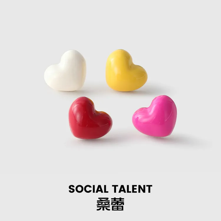 合金珐琅耳饰 【小甜心】桑蕾饰品小众高级可爱ins爱心耳钉少女商品图