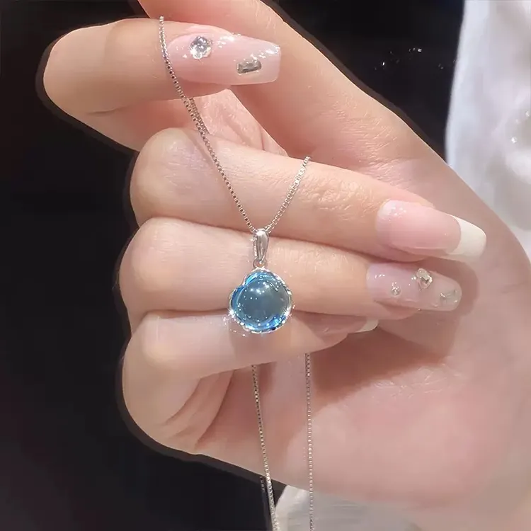 链子925银 海洋之泪项链女轻奢锁骨链高级感生日礼物情人节送女友