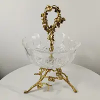 GM173水晶黄铜装饰桌面玄关摆23*33cm