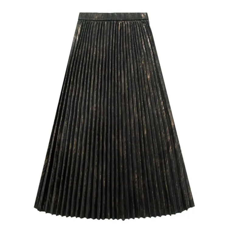 原创特种工艺面料加绒半身百褶裙