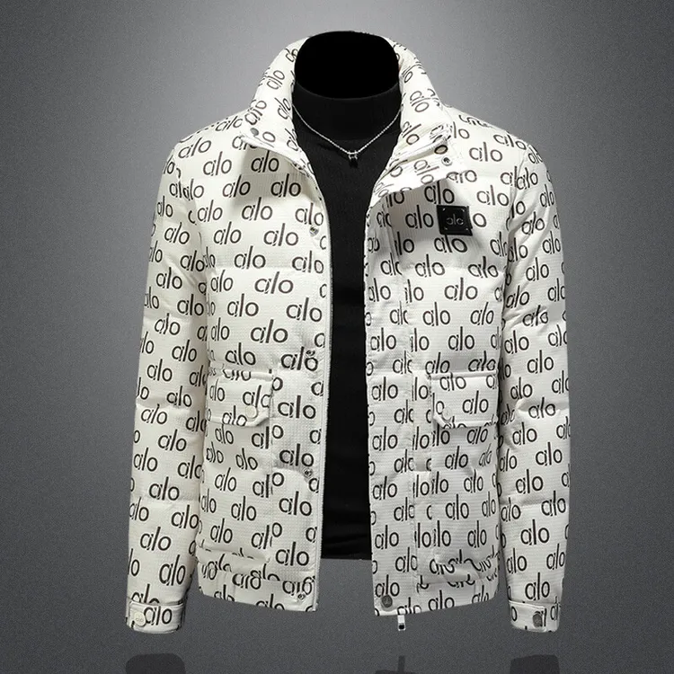 吉伦略索白鸭绒羽绒服男士印花外套加厚潮牌冬季新款欧货高端轻奢