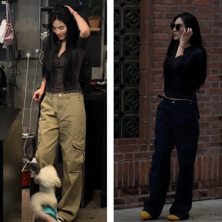 叮叮｜显瘦宽松重磅工装牛仔裤6083