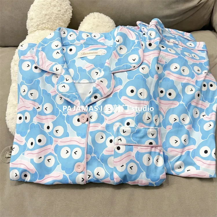 韩版小丑鱼德绒保暖睡衣女款春秋冬季甜美可爱加厚毛绒加绒家居服