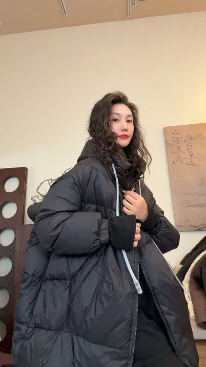 museguhui/木色古汇202011#连帽气质百搭时尚保暖宽松厚款羽绒服