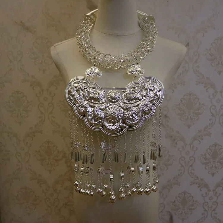 铜吊坠 少数民族苗族侗族银饰银项圈配饰适合苗舞蹈服装舞台表演