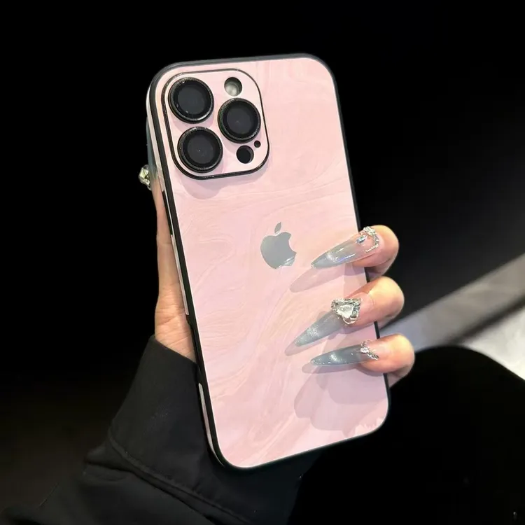 新款绒布全包边水波纹适用iPhone17promax手机壳苹果16pro简约15