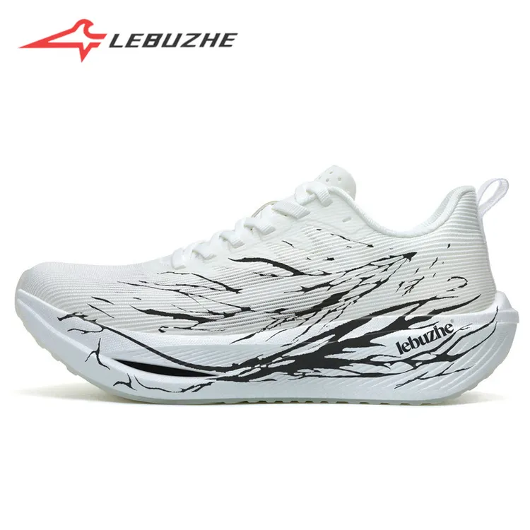 乐步者真碳板气垫鞋创意跑鞋情侣款网面跑鞋训练马拉松缓震跑步鞋