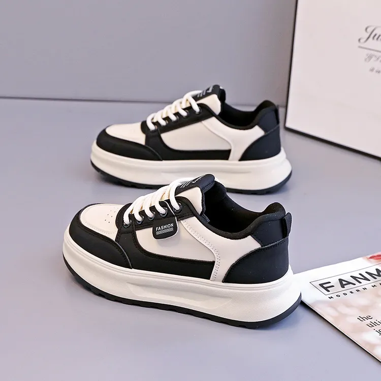 2025春季新款百搭厚底女鞋时尚运动休闲鞋学生小白鞋ins潮流板鞋